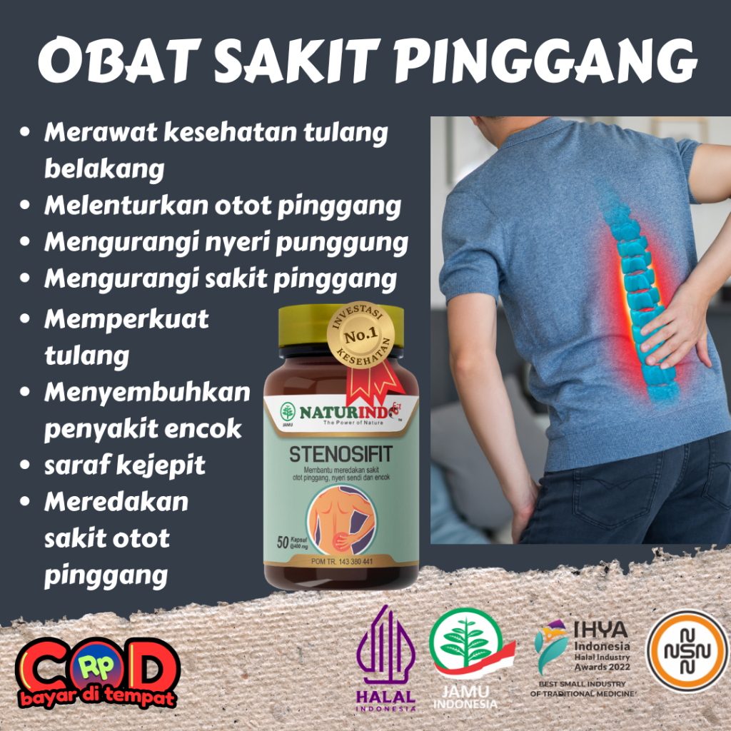 Obat sakit pinggang encok boyok paling ampuh  Obat saraf kejepit sakit pinggang nyeri sendi kesemuta