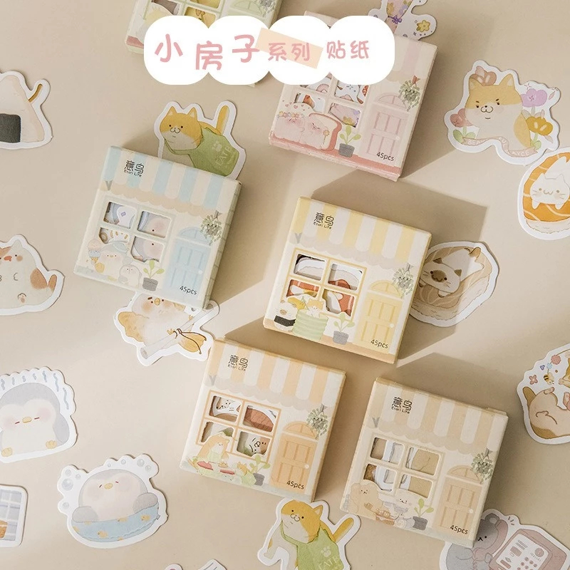 

Stiker Scrapbook Sticker Bujo Lucu Pastel (45 pcs)