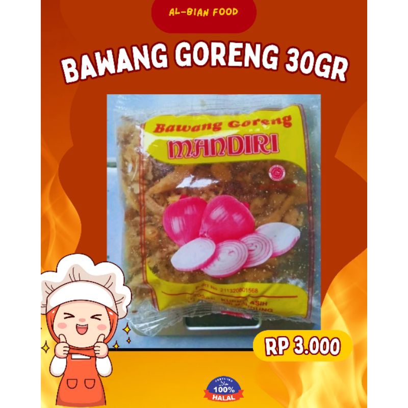 

Bawang goreng ecer 30gr / bawang goreng renyah /penyedap rasa