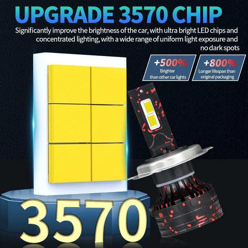 CUCI GUDANG  LAMPU UTAMA LED MOBIL H4 3570 CSP CHIP LED 55 WATT D55 HIGH POWER SUPER TERANG LAMPU MO