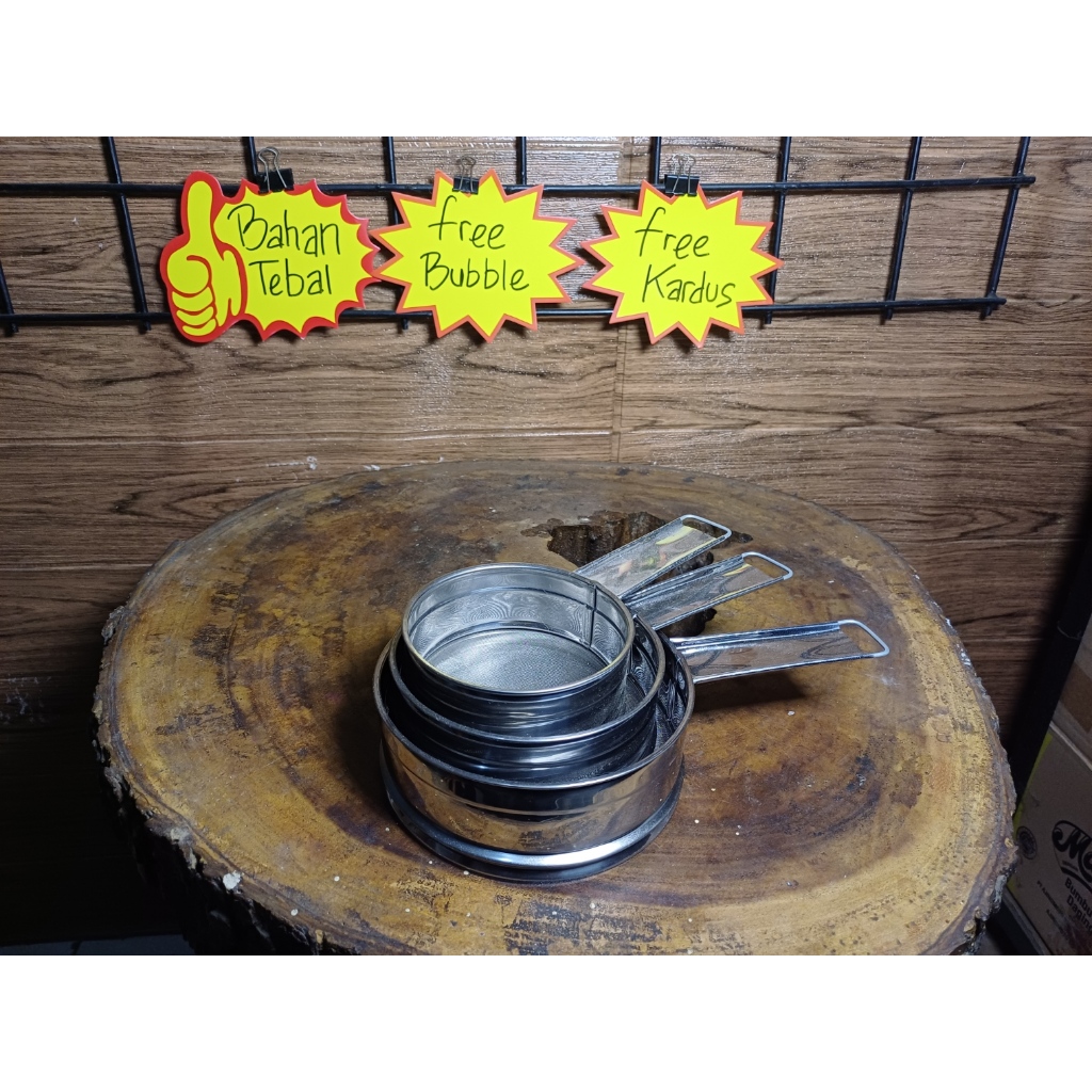 saringan ayakan tepung stainless / saringan gagang