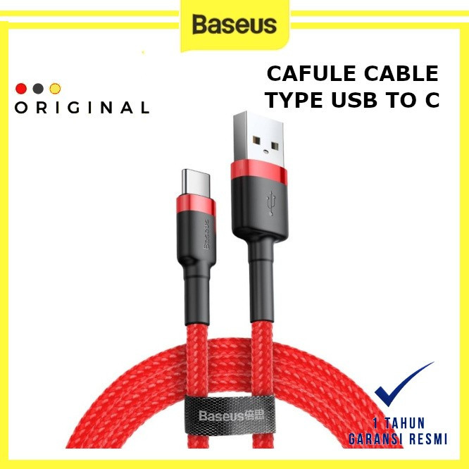 Baseus Cafule Cable USB For Type-C 2A 2m - BASEUS ORIGINAL ( CODE 10036 ) / CABLE DATA BASEUS TYPE C