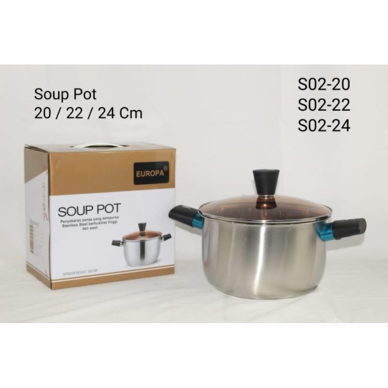 Europa soup pot stainless steel tahan karat