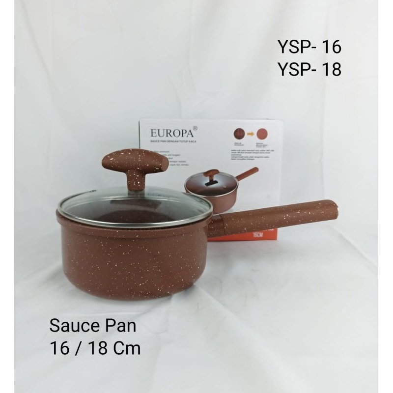 Europa sauce pan red dot marble anti lengket