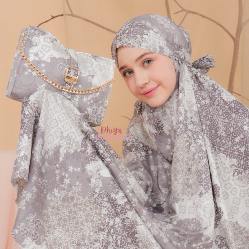dhiya collection - Mukena Hawa 3in1 | mukena maxmara silk | mukena hijab | mukena resleting | mukena