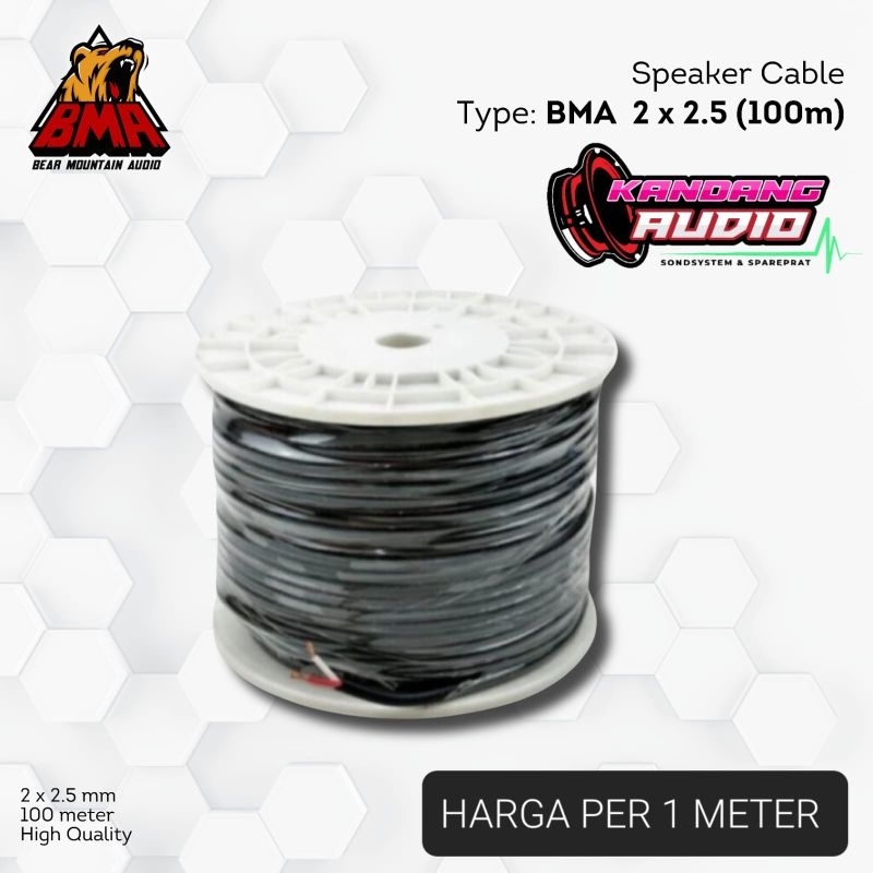 KABEL SPEAKER ORIGINAL BMA 2 X 2.5 MM TEMBAGA MURNI AUDIO LINK