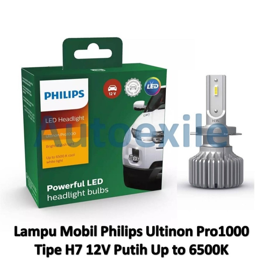Philips LED H7 12V PX26d White Putih Lampu Dekat Low Beam atau Jauh High Beam Depan Mobil