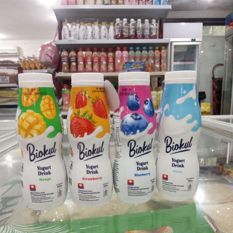 

Biokul yogurt drink varian Manggo, Stawbery, Blueberry, Plain berat bersih 150gr