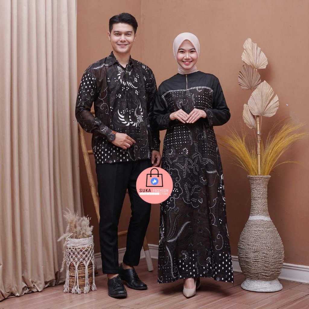 Gamis batik couple gamis batik terbaru gamis batik kombinasi batik sarimbit batik kondangan