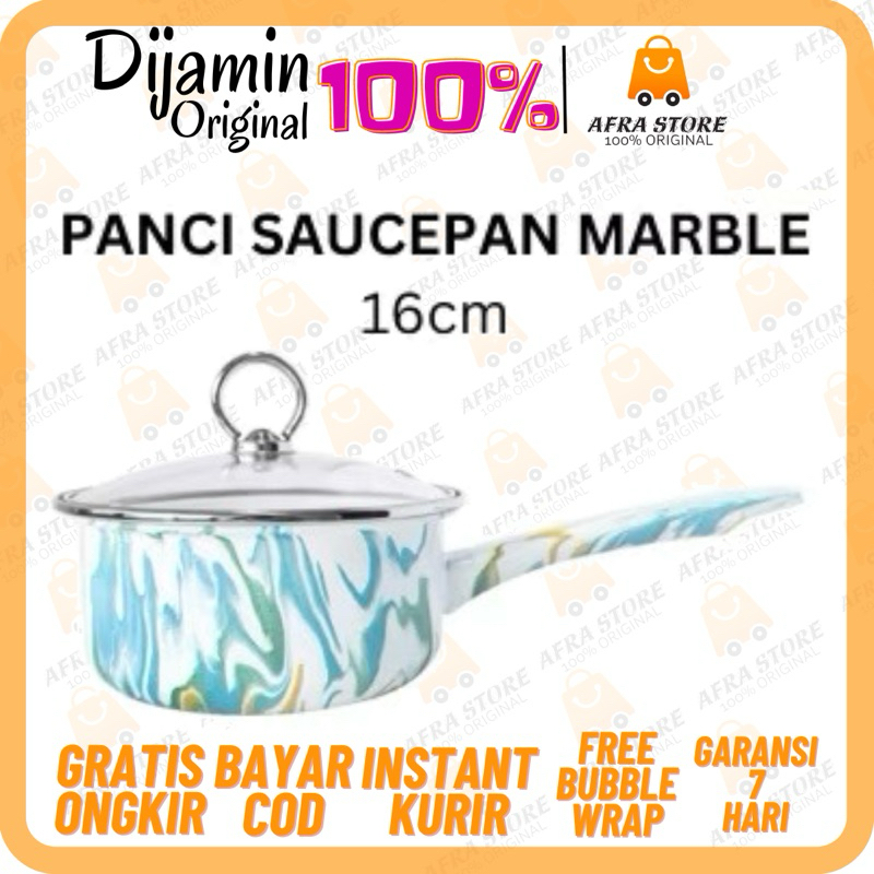 SAUCEPAN / PANCI SUSU / PANCI MASAK / SAUCEPAN 4S W/GL 16cm MARBLE CHEFINA