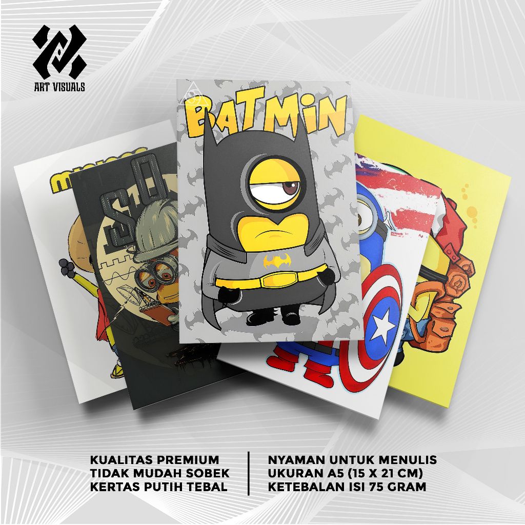 

Buku Tulis Custom Tema Kartun Minions Terlengkap Termurah Model Bebas Pilih Foto / Buku Tulis Sekolah / Buku Catatan