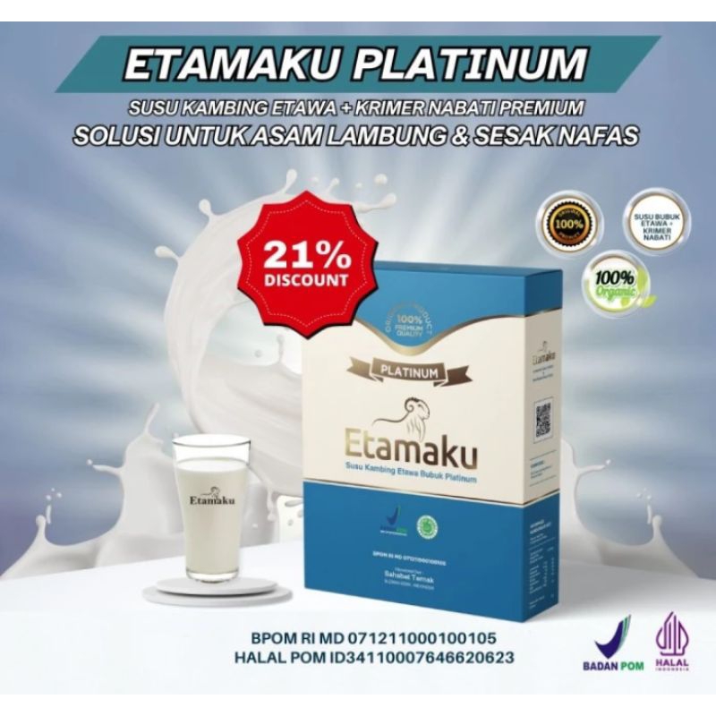 

Platinum Susu Kambing Etawa Untuk Keluhan Asam Lambung Kemasan 250gram Paket 1 Box