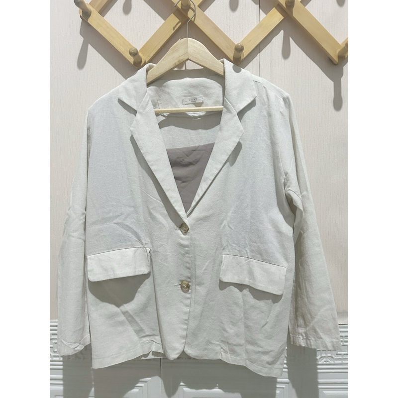 BLAZER BROKEN WHITE BLAZER PUTIH BLAZER CREAM WANITA PRELOVED