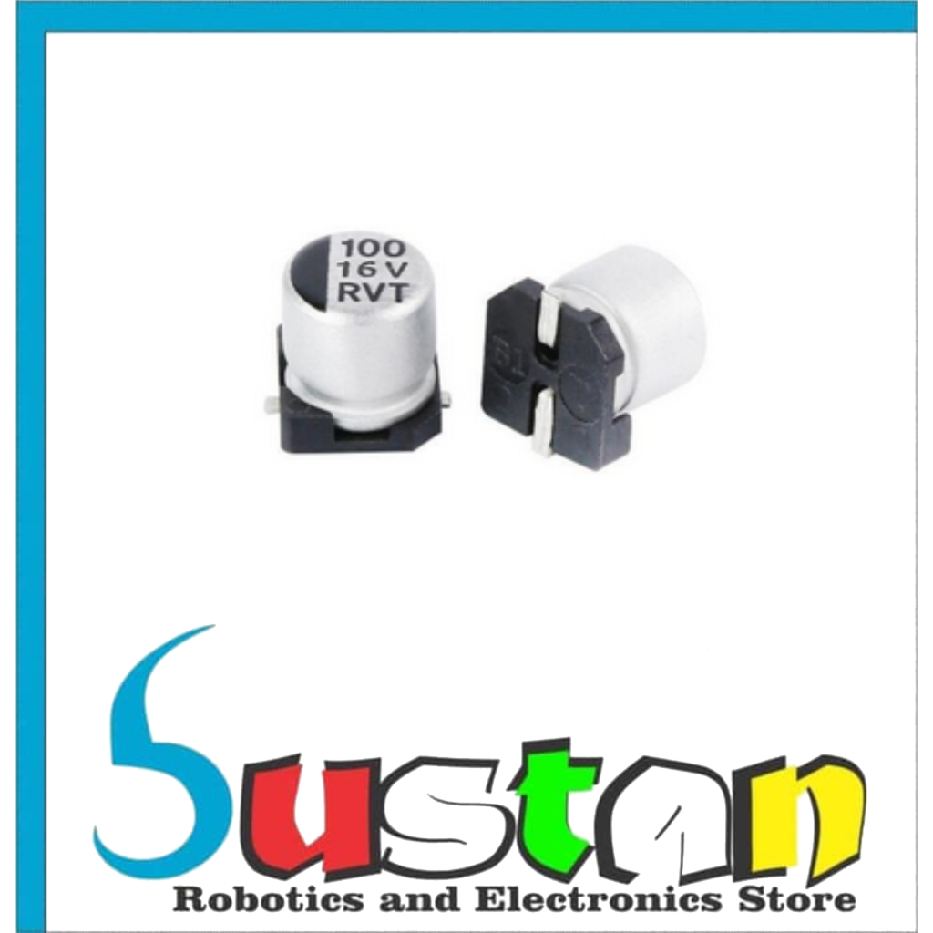 KAPASITOR SMD 100UF 16V 6.3X5.4MM CAPASITOR ELEKTROLIT CAPACITOR ALUMINIUM