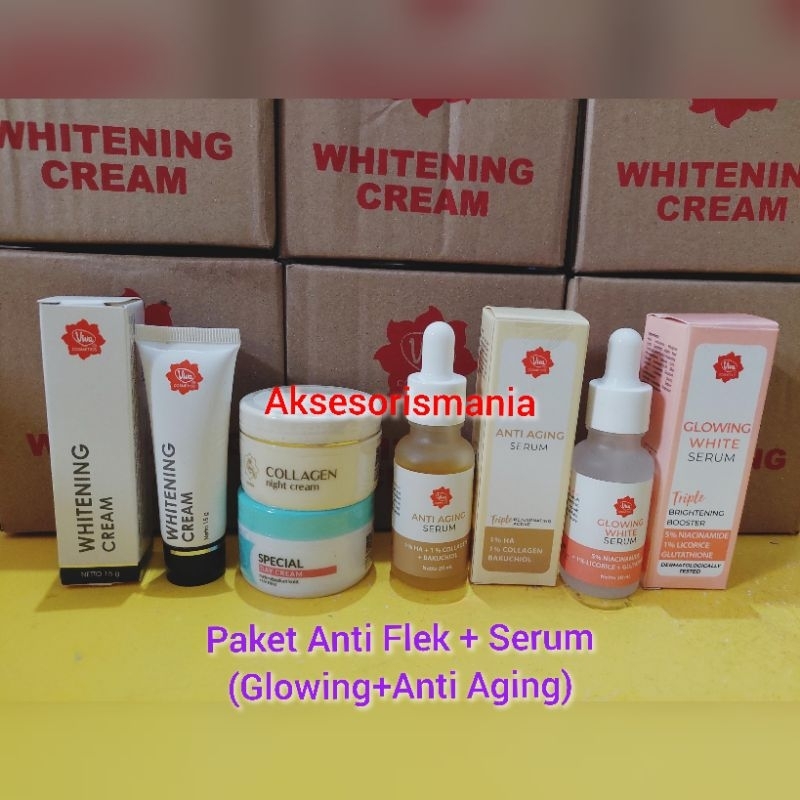 ❤️Aksesorismania❤️ Viva Paket Anti Flek Hitam + Serum / Viva Paket Harian Anti Flek Hitam Glowing Wh