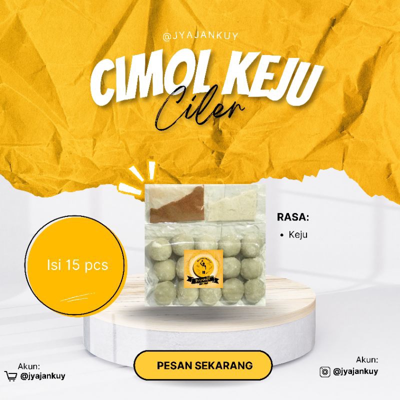 

cimol keju jyajankuy, home made, frozen food (isi 15 pcs)