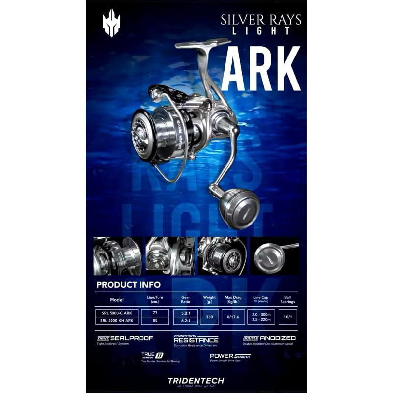 REEL TRIDENTECH SILVER RAYS LIGHT ARK 5000