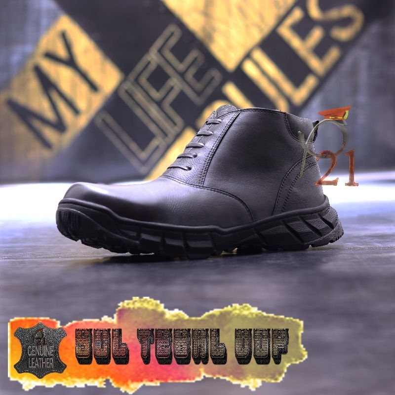 sepatu pdh pria merk p21 kulit asli model PDH SOL TEBAL DOF
