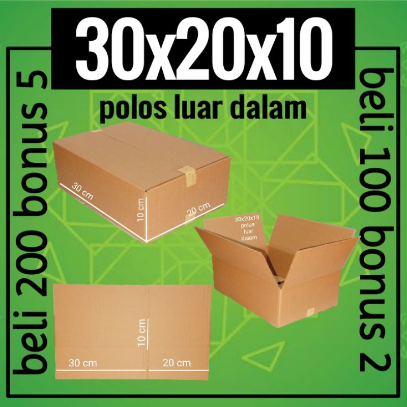 

kardus box polos karton packing ukuran 30x20x10