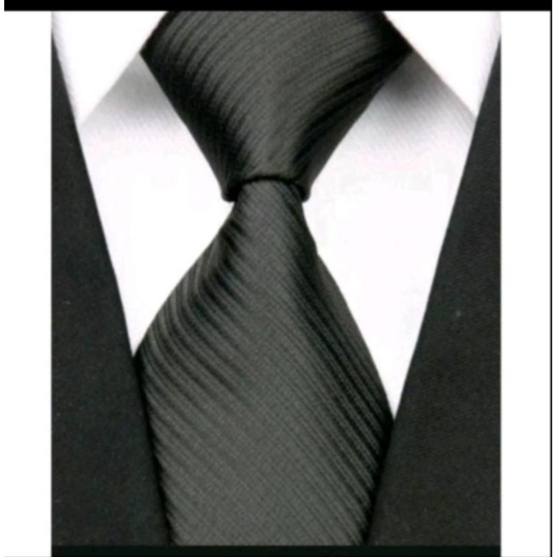 Dasi motif salur hitam inport