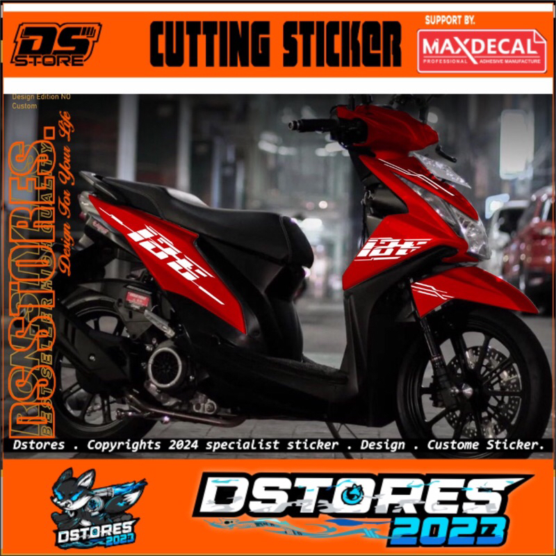 BTV25 CUTTING STICKER STRIPING VARIASI BEAT FI STRIPING VARIASI BEAT F1 STIKER BEAT FI 2016 STRIPING