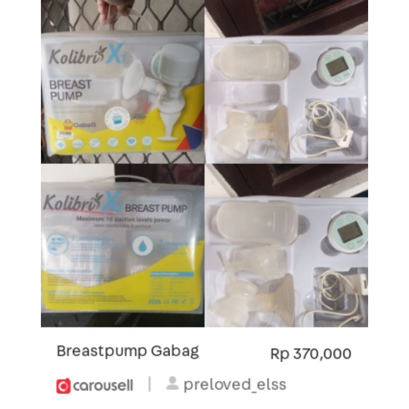 Preloved Breastpump Gabag kolibri x1
