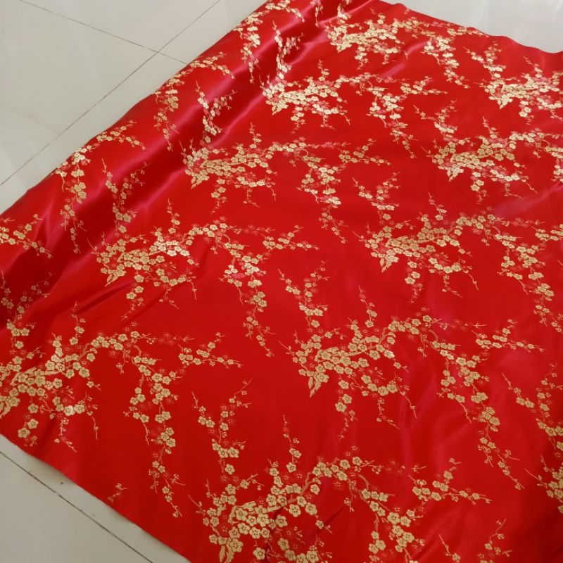 kain cheongsham / kain satin cheongsam