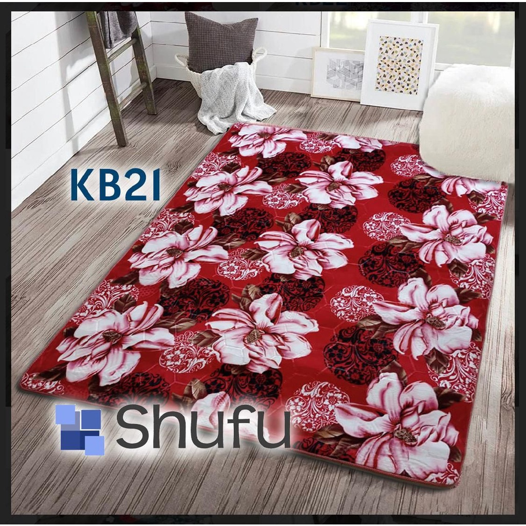 AG KARPET MALAYSIA SHUFU KARPET BULU HALUS UKURAN 95X140 MOTIF BUNGA KARPET PREMIUM KARPET SHUFU BUN