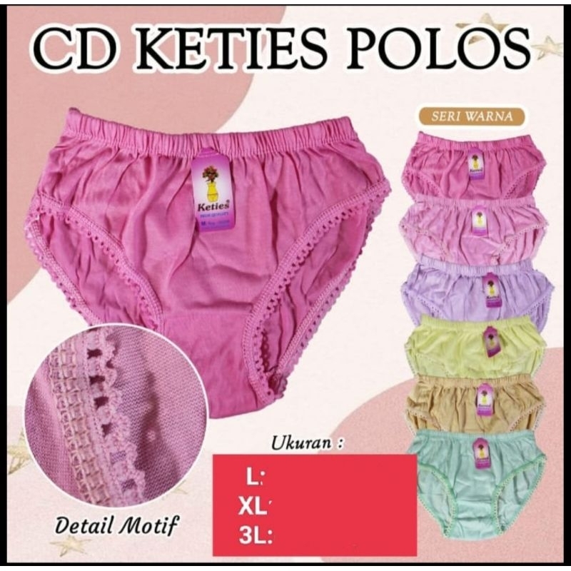 CD Celana Dalam Wanita Cewek Dewasa Remaja Katun POLOS / RENDA PAHA Jumbo Size L XL XXL 3L 4L ADEM L