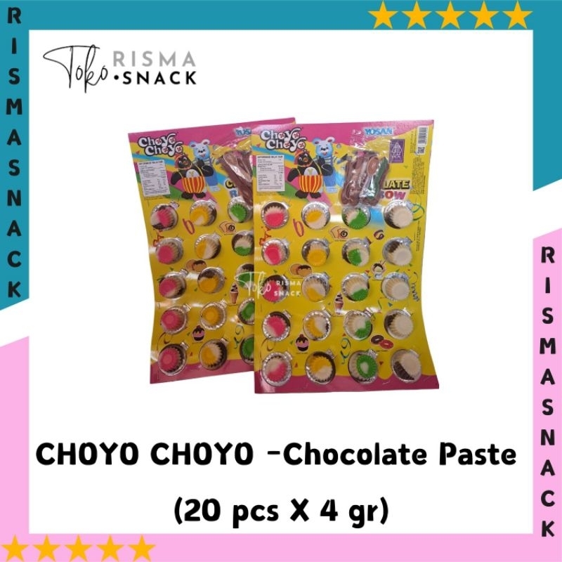 

Choyo Choyo Pasta Chocolate Mix Jadul Cup Mini kemasan (20pcs x 4gr)