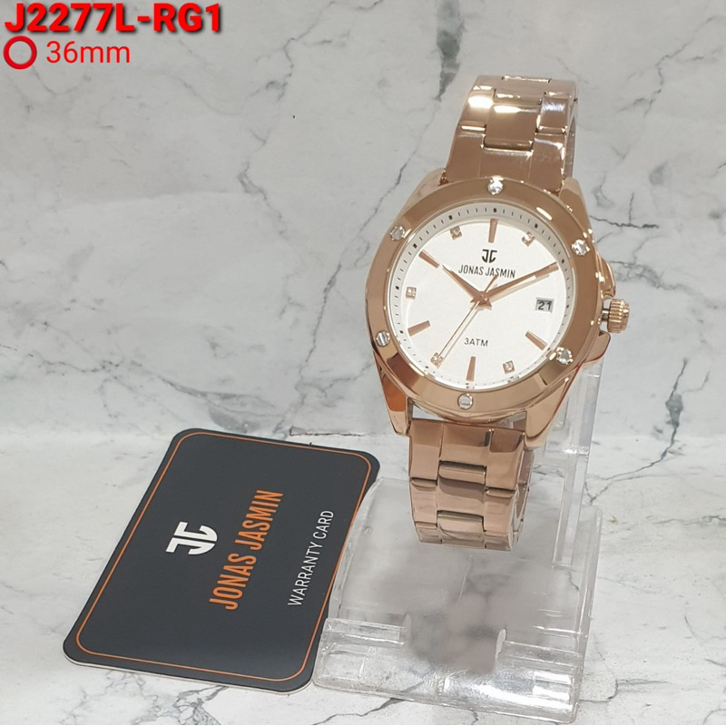 ( BISA COD ) Jam Tangan Wanita JONAS JASMIN JJ-2277 2277 Original Rantai Stainless Steel Tanggal Akt