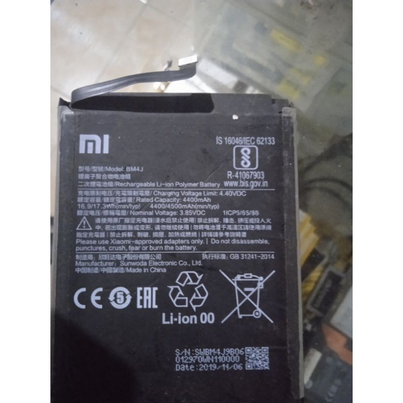 BATTERY SECOND(REDMI NOT 8 PRO ) BM4j ORI 100%COPOTAN.