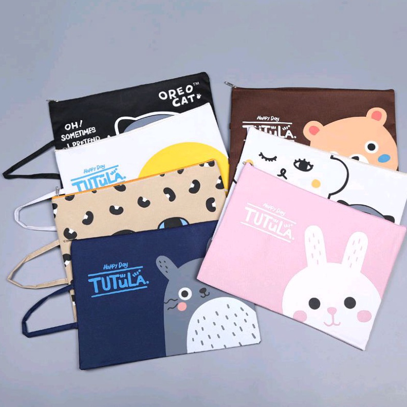 

Promo Spesial Tas Creative Fun Print Portable A4 File Storage Pouch Bag Tempat Buku Alat Tulis A5