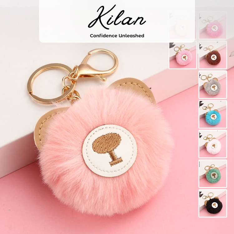 HUMAIRA Gantungan Tas Lucu Gantungan Kunci Pom Pom Bulu - CC031