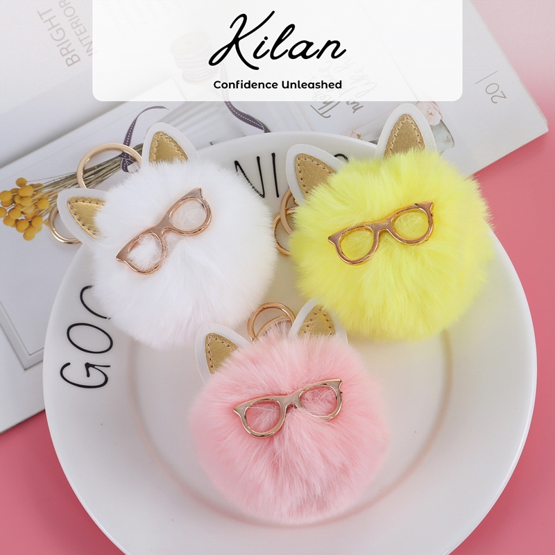 HUMAIRA Pom Pom Bulu Gantungan Tas Lucu Gantungan Kunci Pompom - CC036