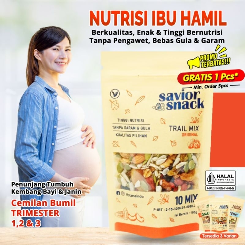 

Cemilan Ibu Hamil Trimester 1, 2 & 3, Makanan Sehat Bumil | Savior Snack | Trail Mix Original