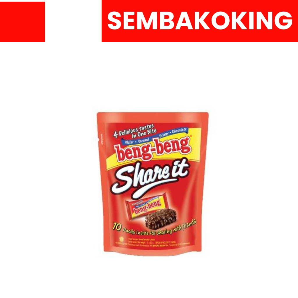 

BENG BENG SHARE IT POUCH WAFER CARAMEL CRISPY CHOCOLATE ISI 10PCS