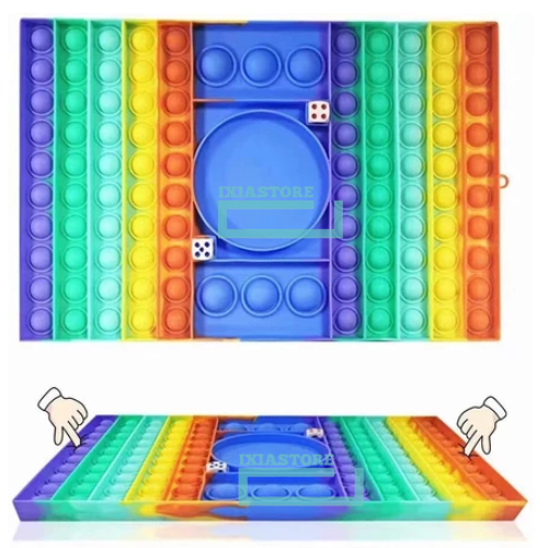 Mainan Papan Pop It Putar Dadu Board Games Papan Pop It Mainan Edukasi Anak Kekinian Safety Toys