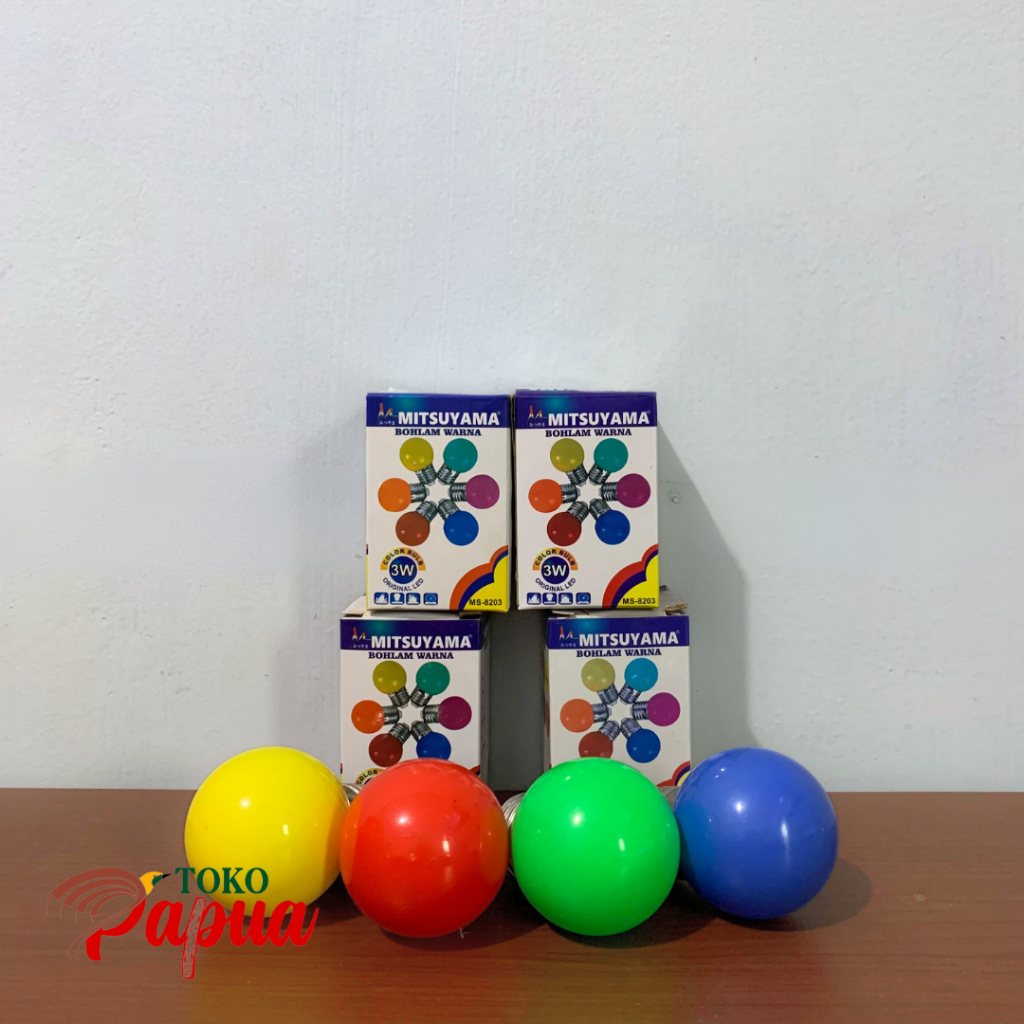 Lampu Bohlam Mitsuyama Warna 3W Bohlam Warna Warni