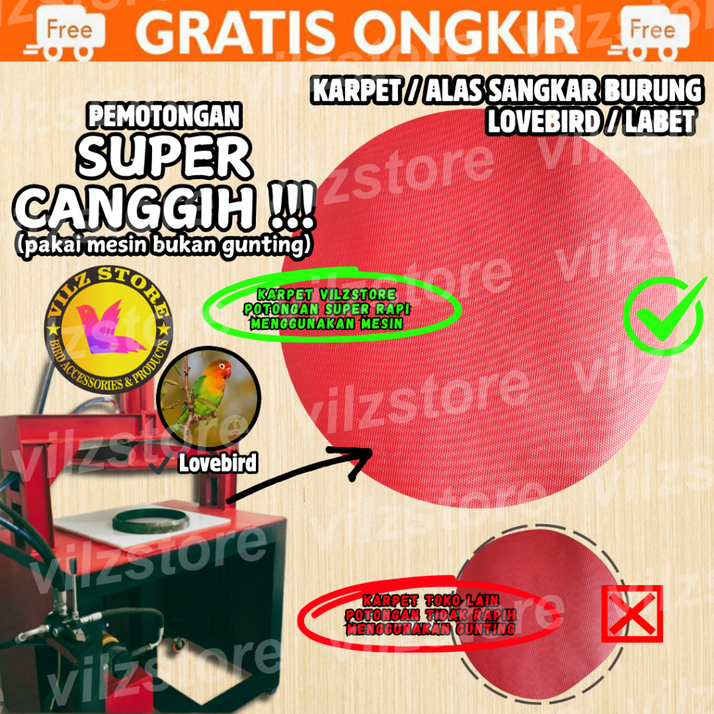KARPET SANGKAR KANDANG LOVEBIRD LABET ALAS TATAKAN BAWAH TEBOK KURUNGAN BURUNG KUALITAS PREMIUM
