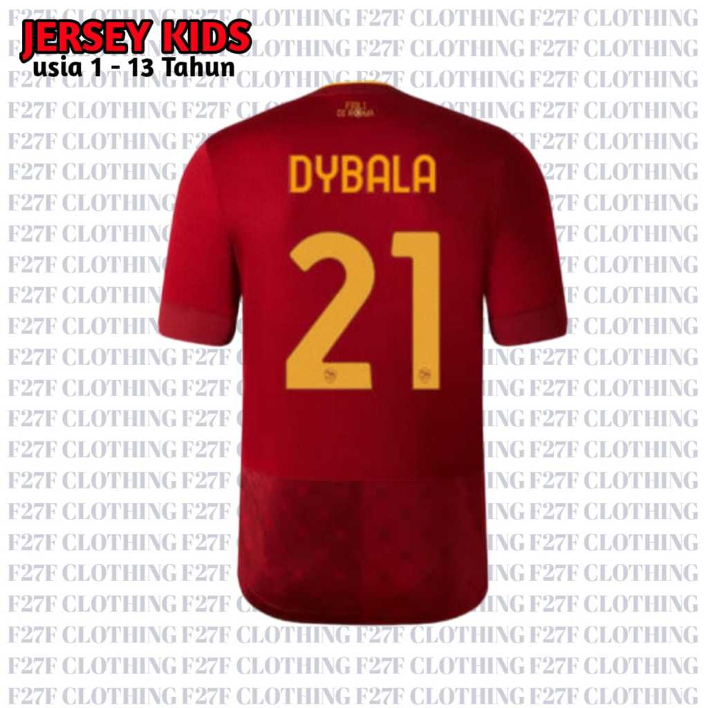 SETELAN JERSEY ANAK AS ROMA  HOME DAN AWAY 2022/2023 FULL PRINTING