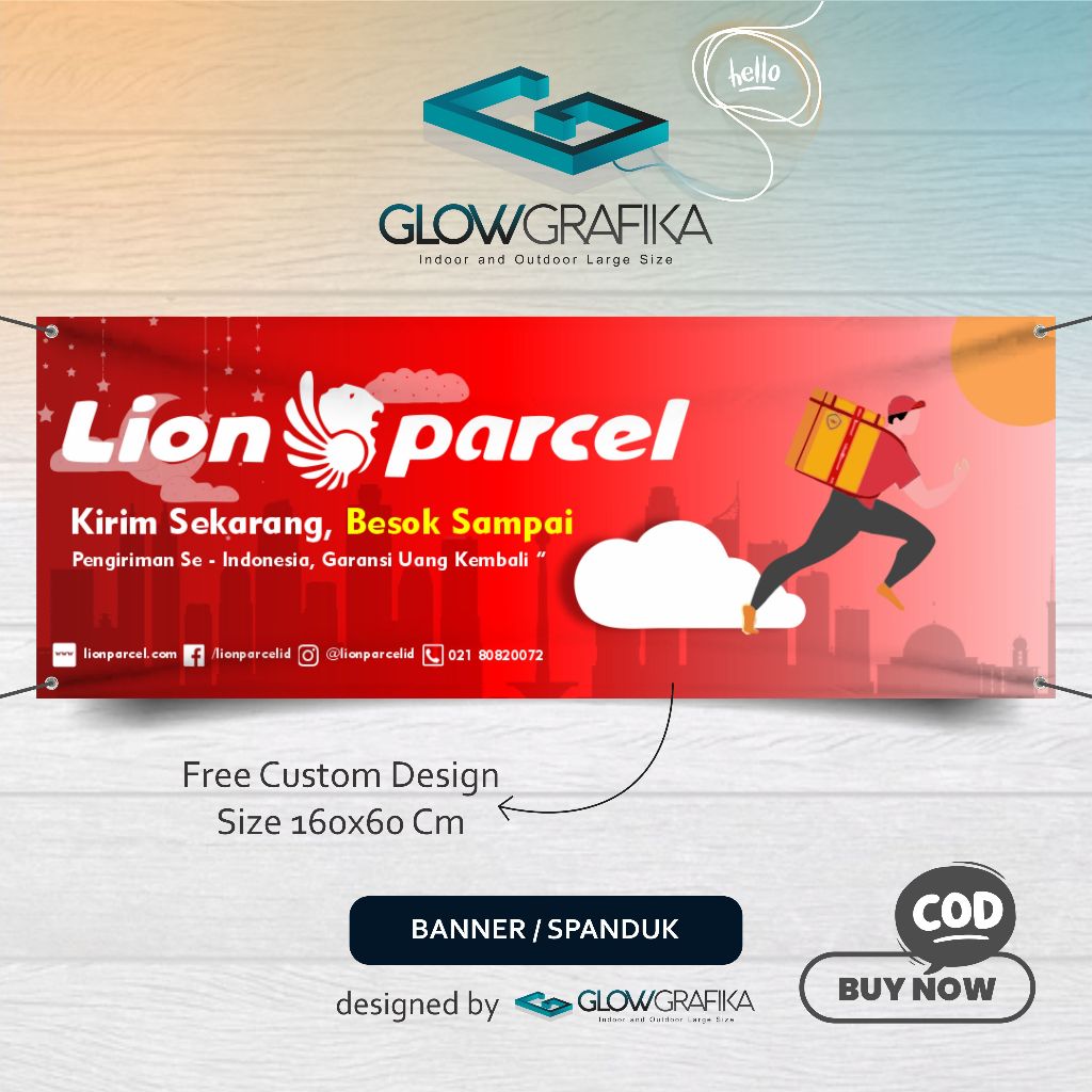 Cetak Spanduk Banner Lion Parcel