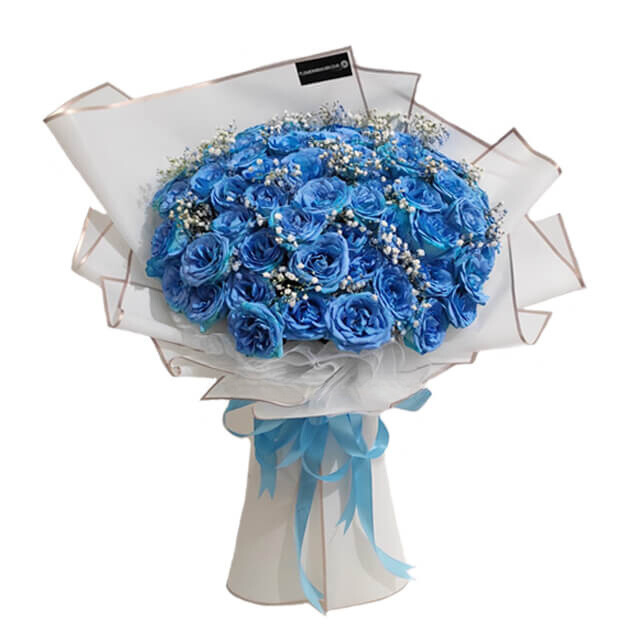 [READY]Bunga Mawar Biru Freshcut Asli Karangan Buket Bunga Biru Anniversary Perayaan - FlowerAdvisor