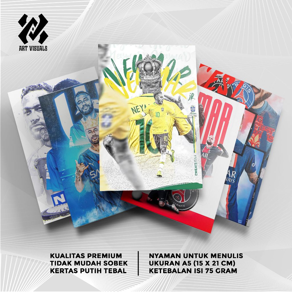 

Buku Tulis Custom Tema Sepakbola NEYMAR JR Terlengkap Termurah Model Bebas Pilih Foto / Buku Tulis Sekolah / Buku Catatan