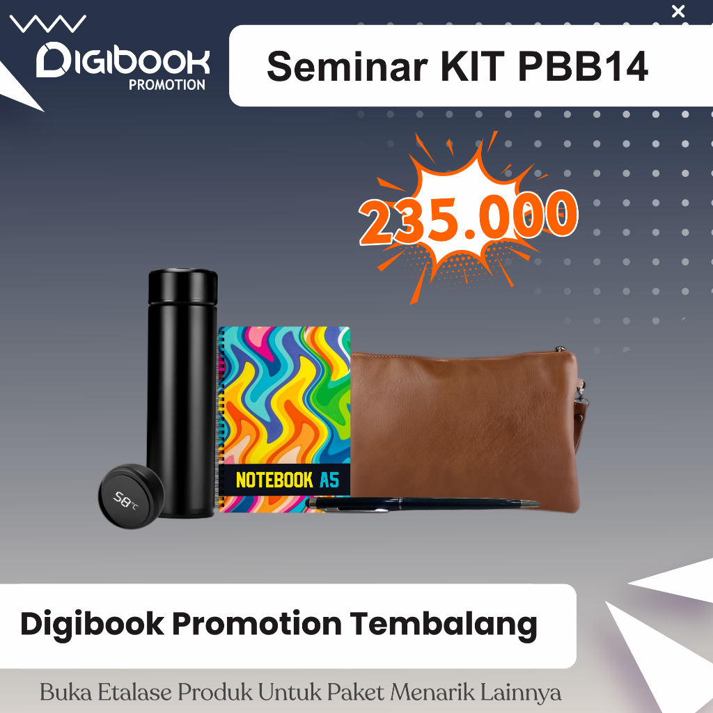 

Pouch Kulit, Notebook Hardcover A5, Pulpen Besi, Tumbler Suhu | Paket Seminar Kit Isi 4 | PBB14