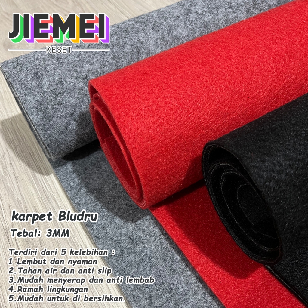 JIEMEI Karpet Bludru 100x200 cm Karpet Pameran/Karpet Panggung/Karpet Masjid