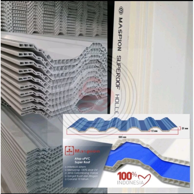 ATAP UPVC MASPION SUPERROOF PUTIH