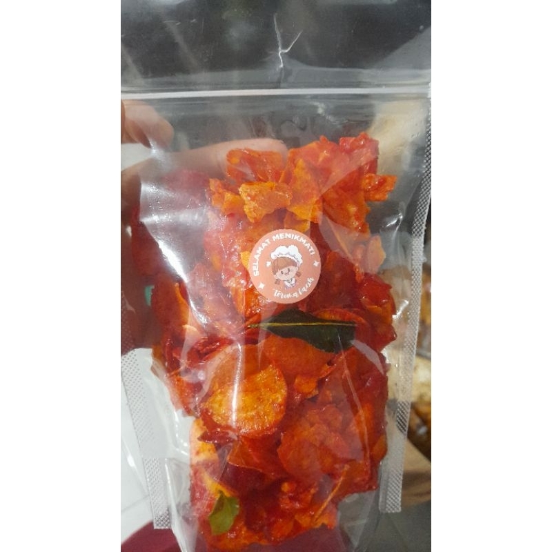 

keripik singkong balado lengket, cemilan 5000an, snack, jajanan, KEN SNACK