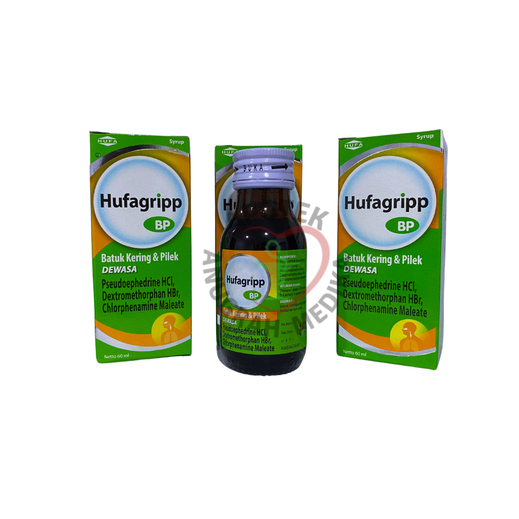 Hufagripp (Hufagrip) BP Dewasa 60 ml - obat Batuk Kering & Pilek