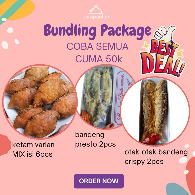 

PAKET COBA SEMUA - KETAM BUNCIT MIX/ BANDENG PRESTO/ OTAK-OTAK BANDENG CRISPY